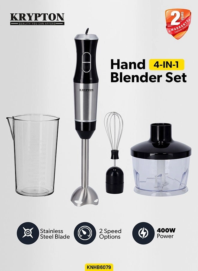 KRYPTON KNHB6079N - 4 In 1 Hand Blender Set, Stainless Steel Blade, 2 Speed Options