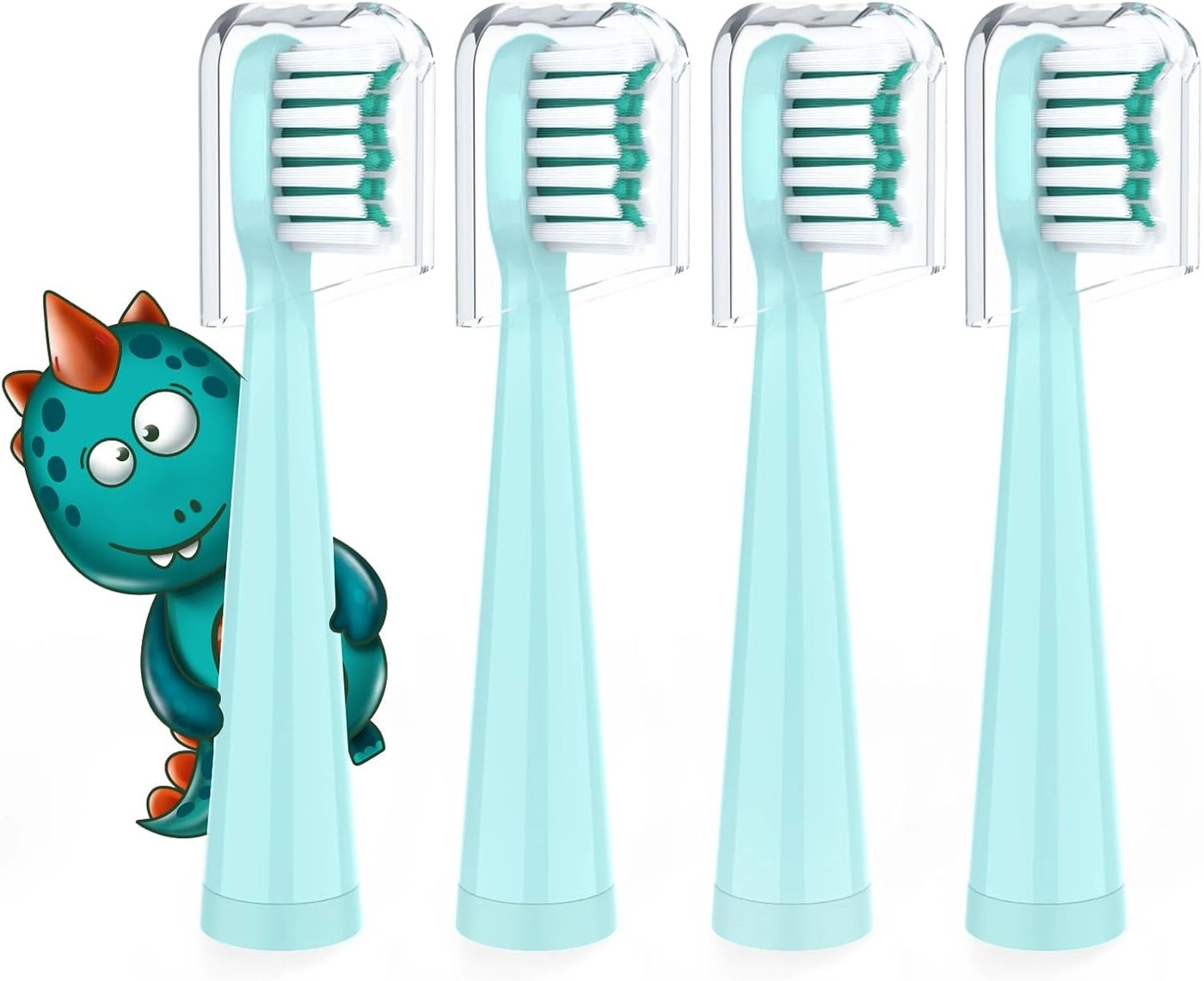 Sonic Kids Electric Toothbrush Replacement Heads - 7X More Plaque Removal Pink 4 Pack