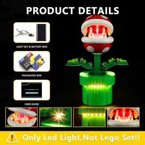 Light Kit - Lego 71426 Piranha Plant LED Lights Only