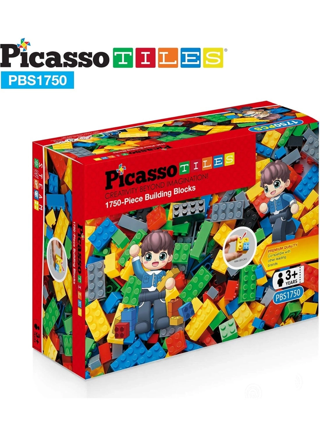 PicassoTiles Building Block Tiles - 1750pcs