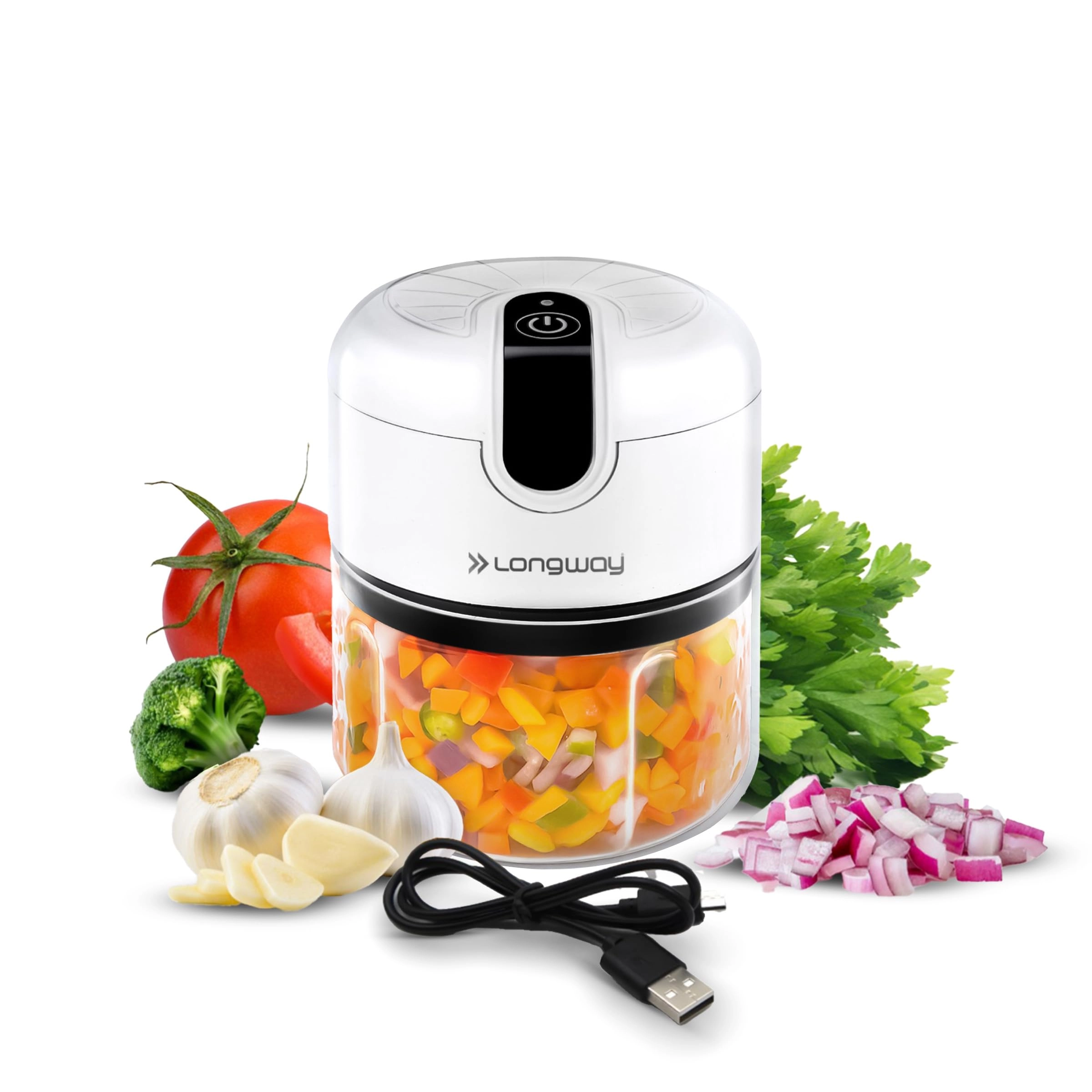 LONGWAY Slicer Rechargeable Mini Electric Chopper - 250ml USB Rechargeable