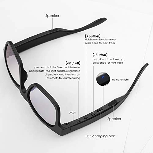 Smart Audio Sunglasses - Bluetooth 5.0 60H Dual Battery