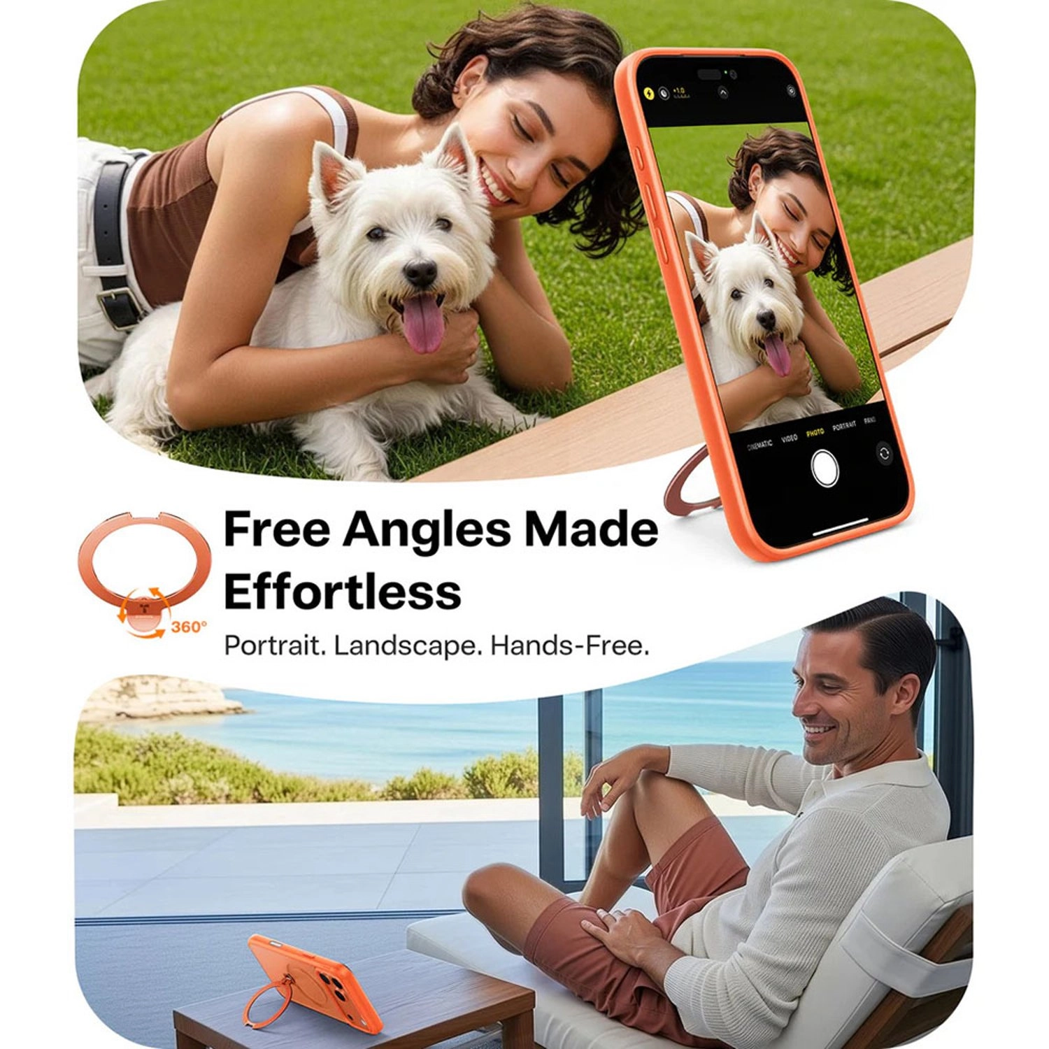 Ostand Spin Silicone Case with MagSafe for iPhone 17 Pro Max