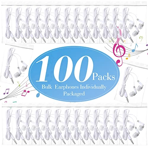 100 Pack Wired Earbuds