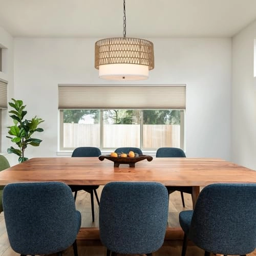 Rattan Boho Chandelier - 9.8'- 84.6''