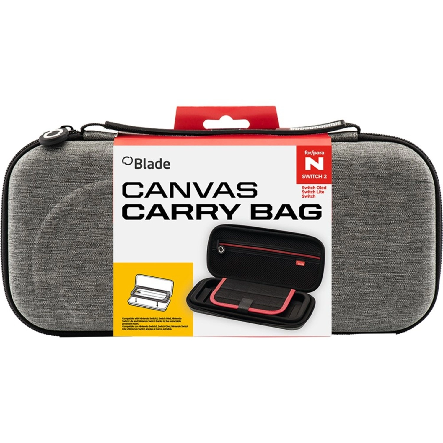 Black & Decker Canvas Carry Bag for Nintendo Switch 2 - Grey