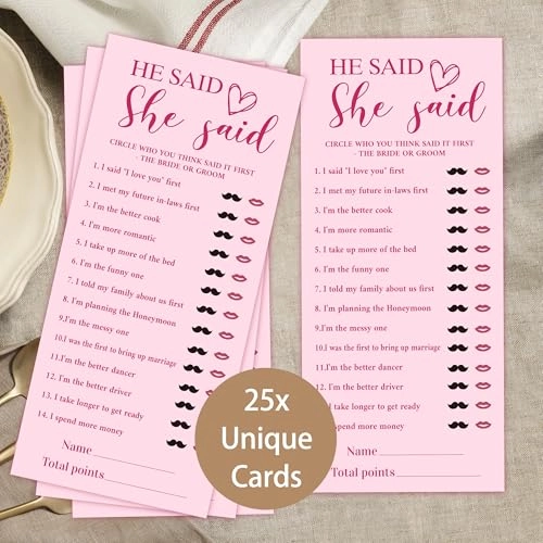 Bridal Shower Game Cards - 16 years and up 25 piece(s)