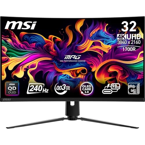 MPG 321CURXDE QD-OLED - 9S6-3DD64T-005 31.5 Inches 3840 x 2160 Pixels