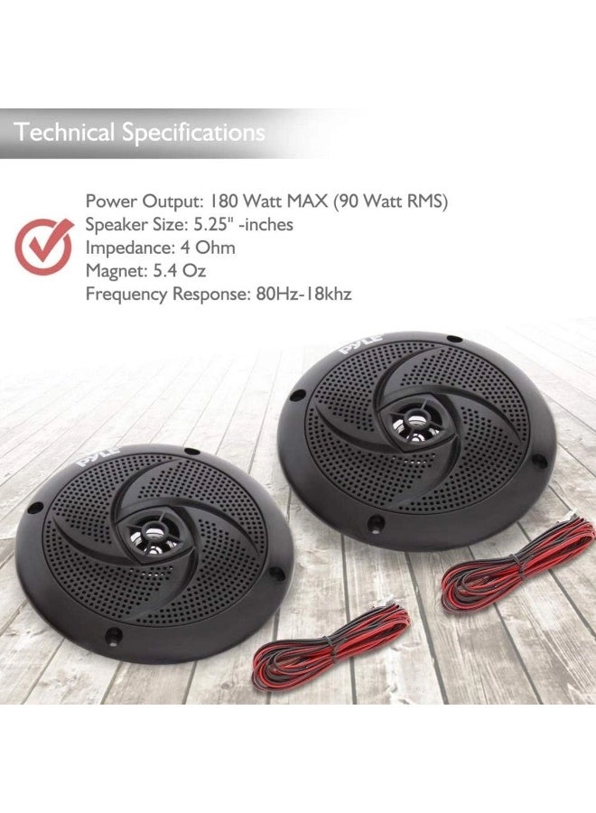 Marine Speakers - 5.25 Inch 180 Watt
