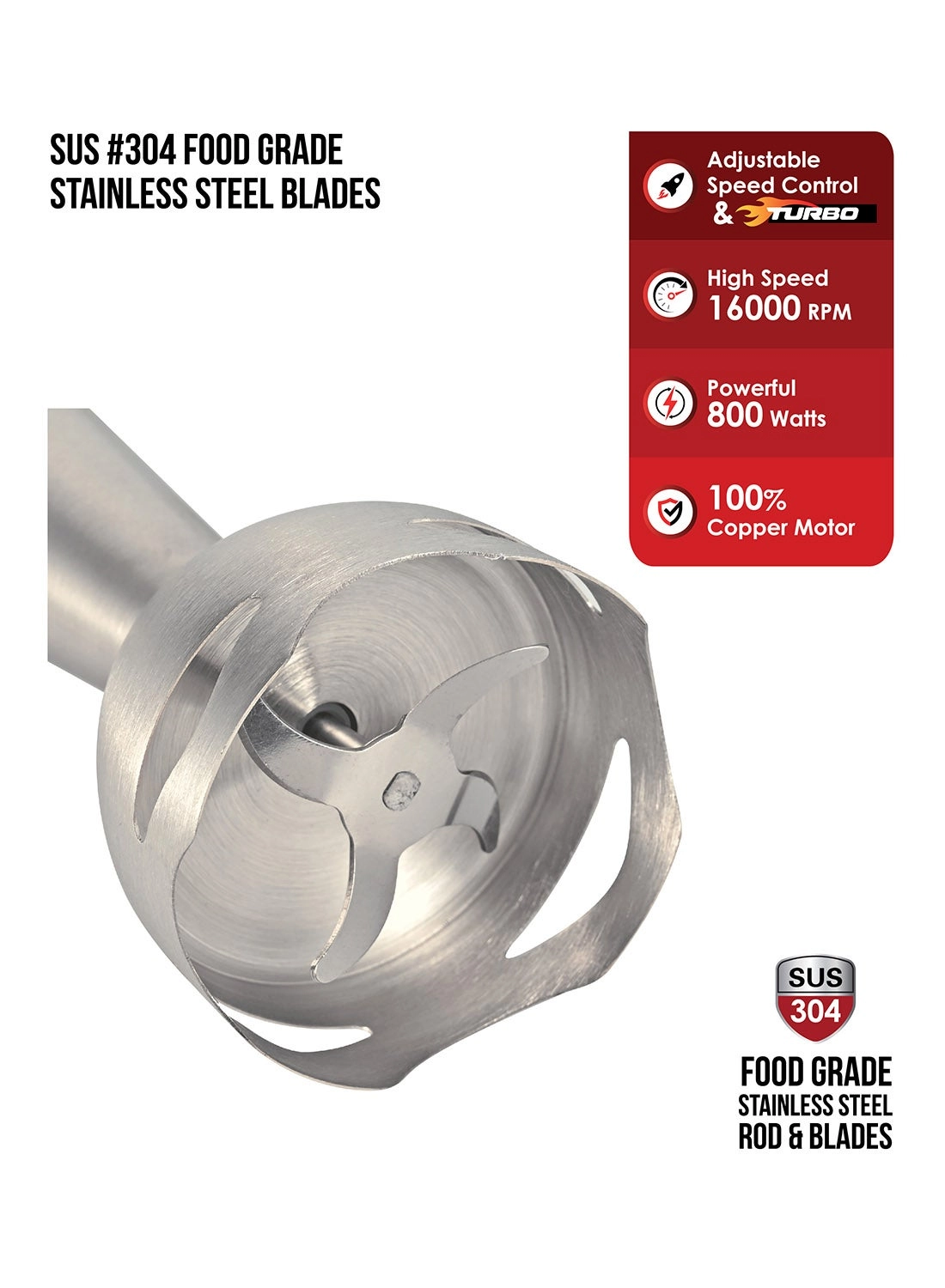 SF5510BR BS - Stainless Steel Rod & Blades Adjustable Speed Control Turbo Ergonomic