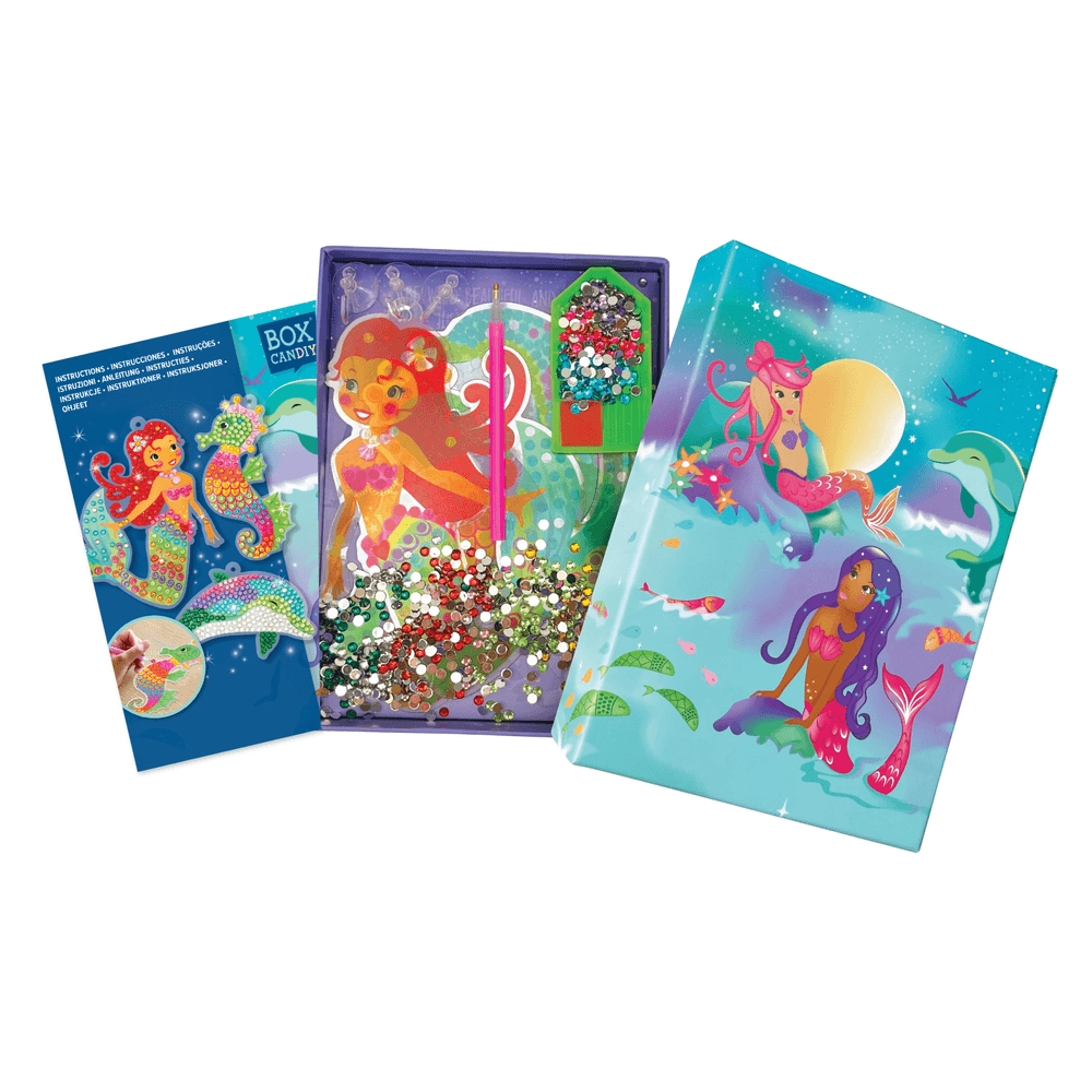 Sea Life Sun Catchers - 3 transparent plastic sheets 8 bags of gems