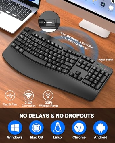 Ergonomic Wireless Keyboard - Wireless