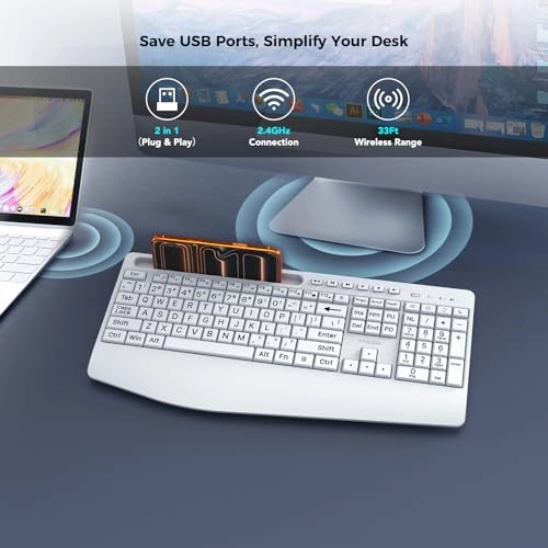 Large Print Wireless Keyboard - Wireless