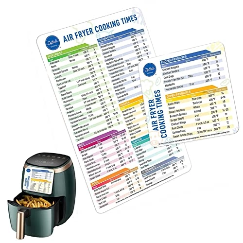 Air Fryer Magnetic Cheat Sheet - durable magnetic materials 2 Magnet Sheets