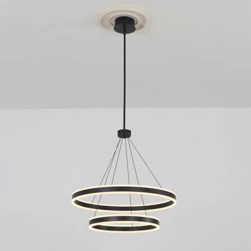 2 Lights Rings Chandelier - 76 inches