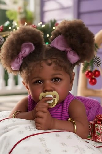 Reborn Baby Doll - 22 Inch Caramel Skin Tone Taupe Eyes Ages 3+
