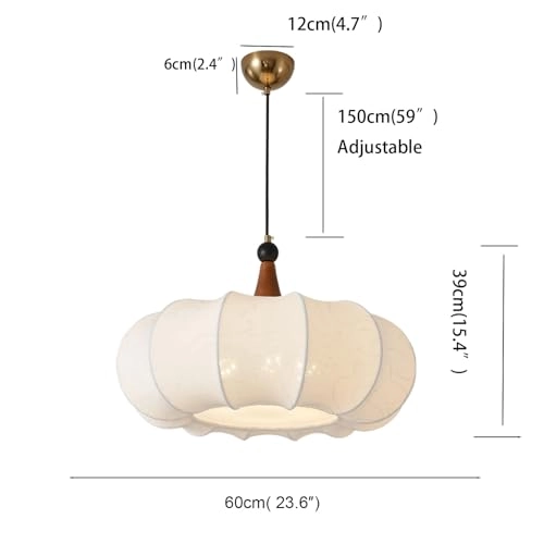 Drum Shape Bronze Retro Chandelier - 5 Light White Fabric Shade Adjustable Height