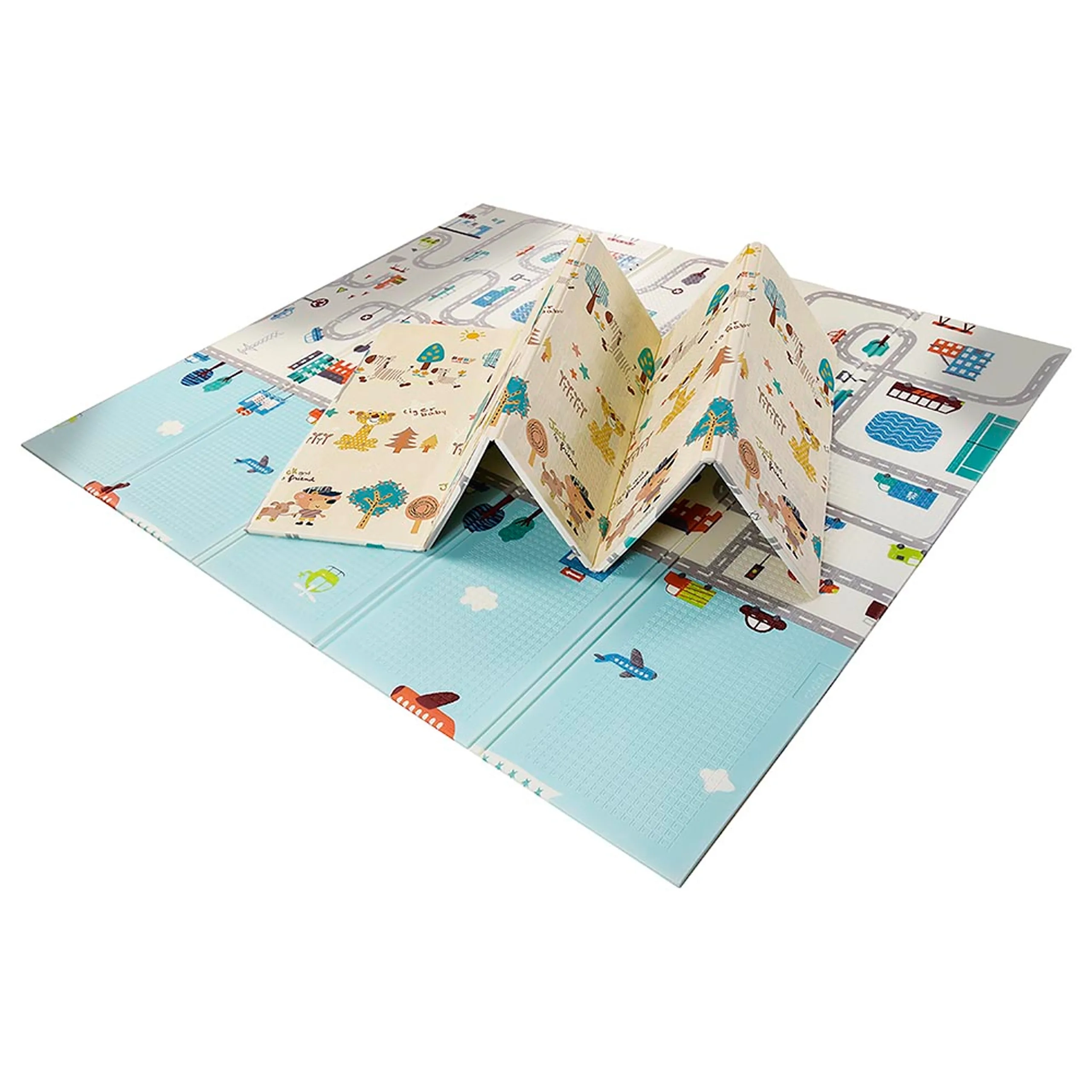 2-in-1 Double Side Foldable Play Mat - Farm City 12 months & above