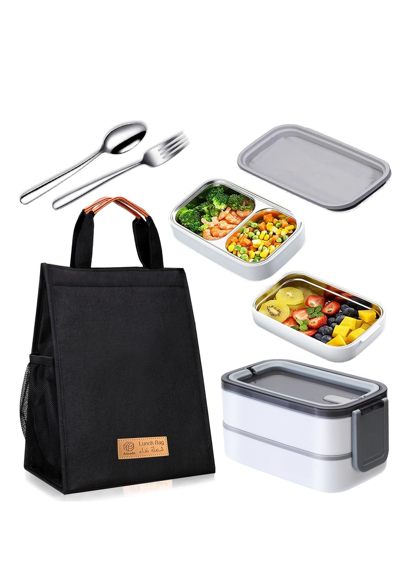 Adando bento box - 304 Stainless steel Double-deck