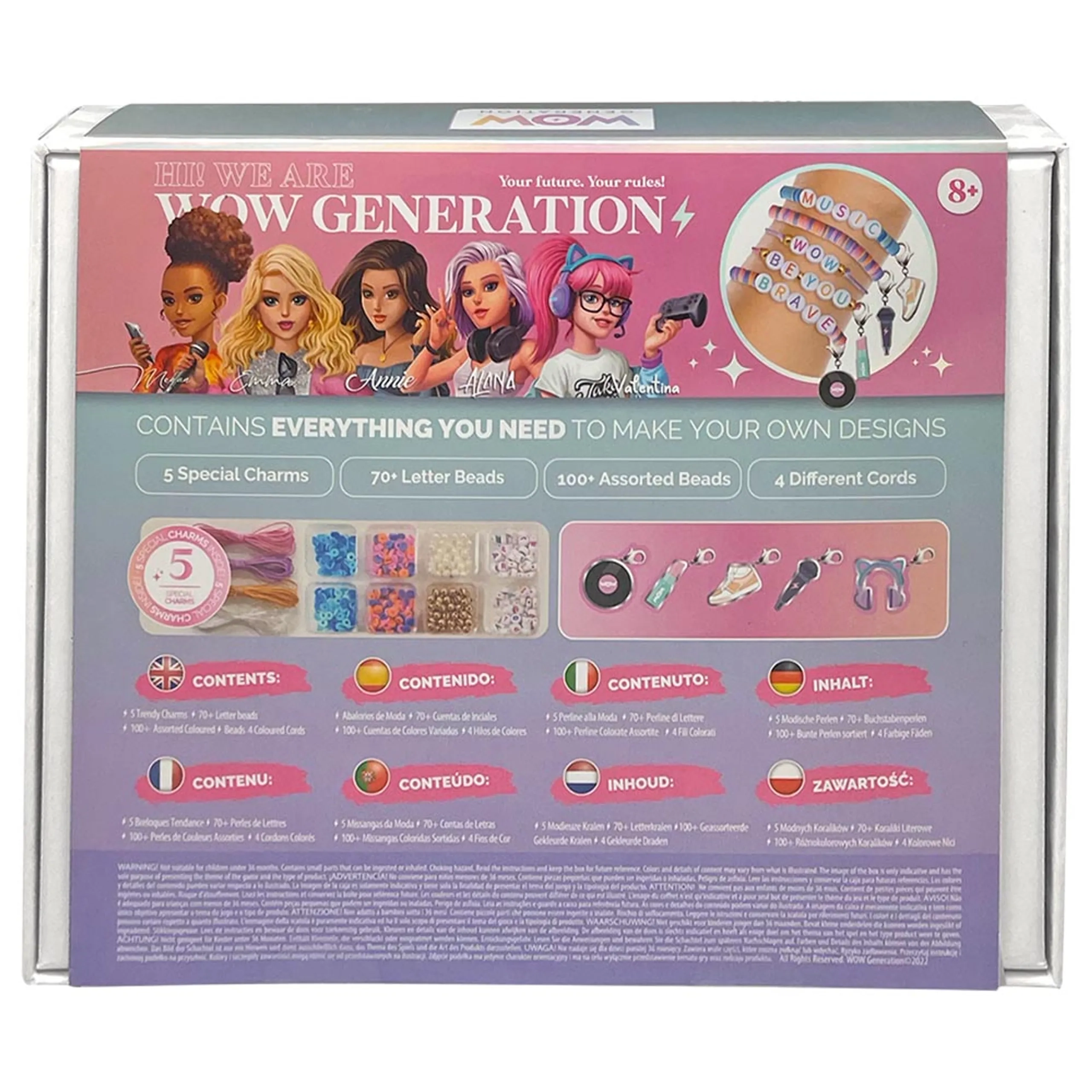 Deluxe DIY Kit - 5 Metal Charms Multi Colour