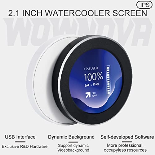 AIO Computer Temp Monitor - 2.1 inch 480x480 IPS LCD