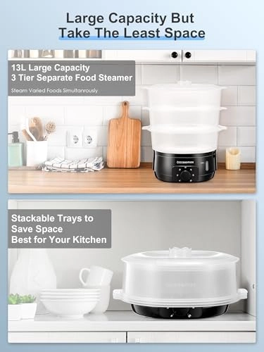 Electric Food Steamer - 13.7 Quarts