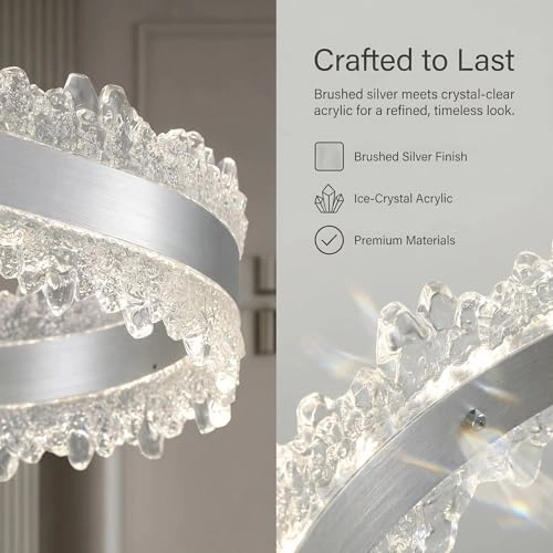 LED Ring Chandelier Oval - 3000K/4500K/6000K Stepless Dimming