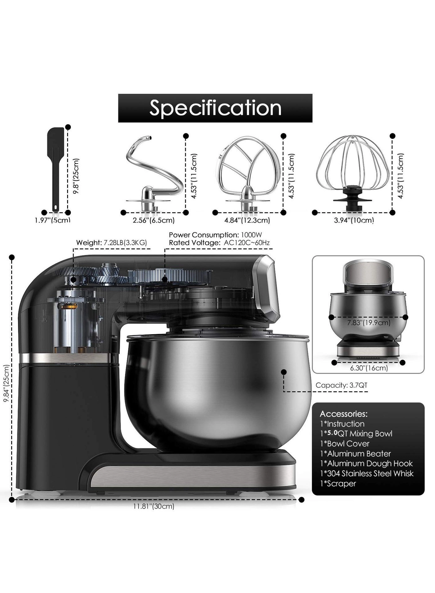 Kitchen Stand Mixer - 5 L 1000 W
