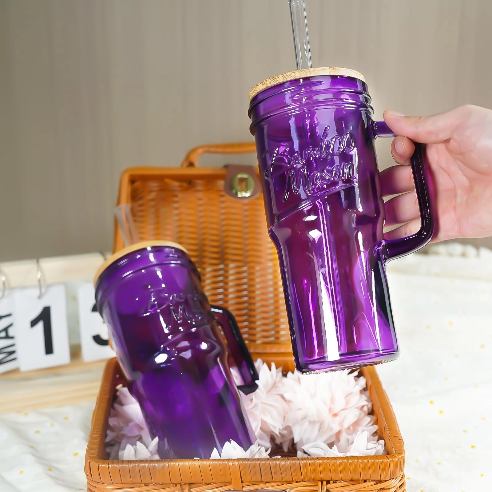 Glass Tumbler - 2 pcs - Handle