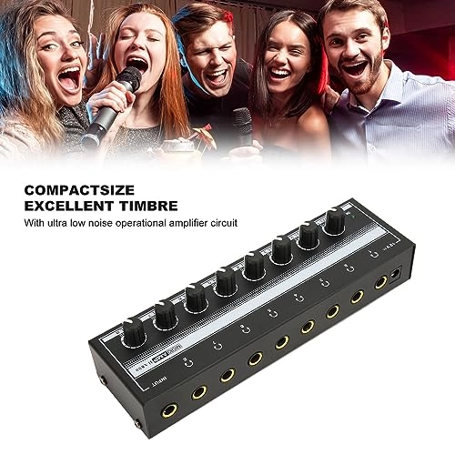 Portable Headphone Amplifier - 8 Channel Stereo 100-240V UK Plug