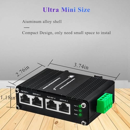 ZP-INJ302 - 12~48VDC 60W 2 IEEE802.3af/at 10/100/1000Base-TX