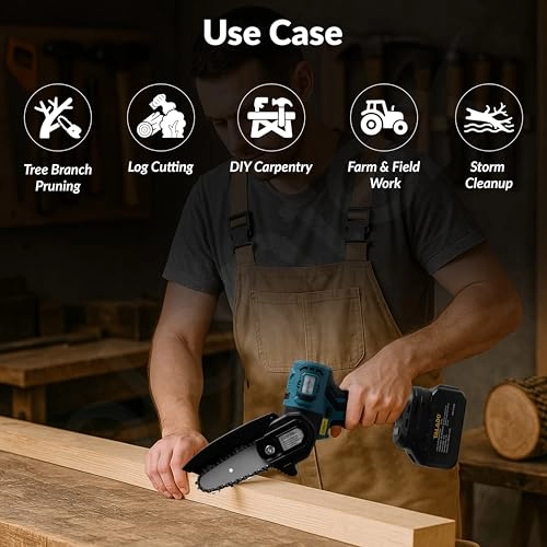 Chain Saw - 4-Inch 4000RPM Battery Powered