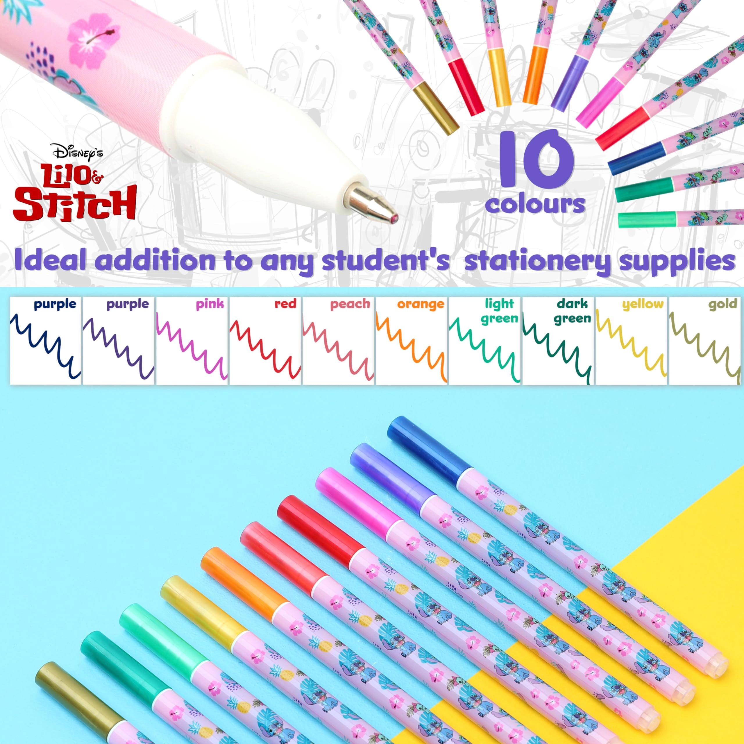 Gel Pens Set - 10 Pack