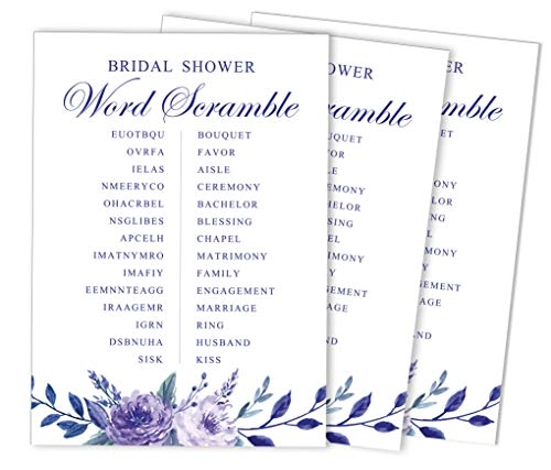 Wedding Word Scramble Bridal Shower Game Cards - 50 piece(s)