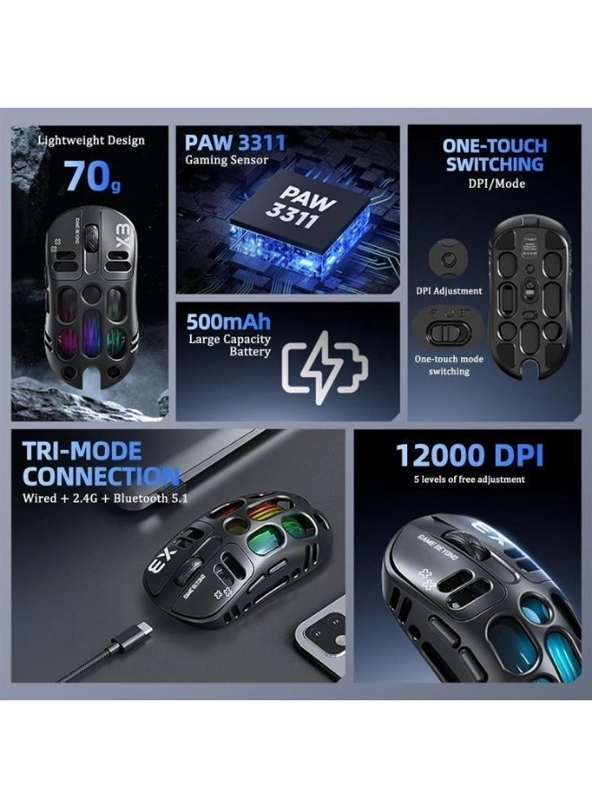 X3 Tri-Mode Gaming Mouse - Wireless
