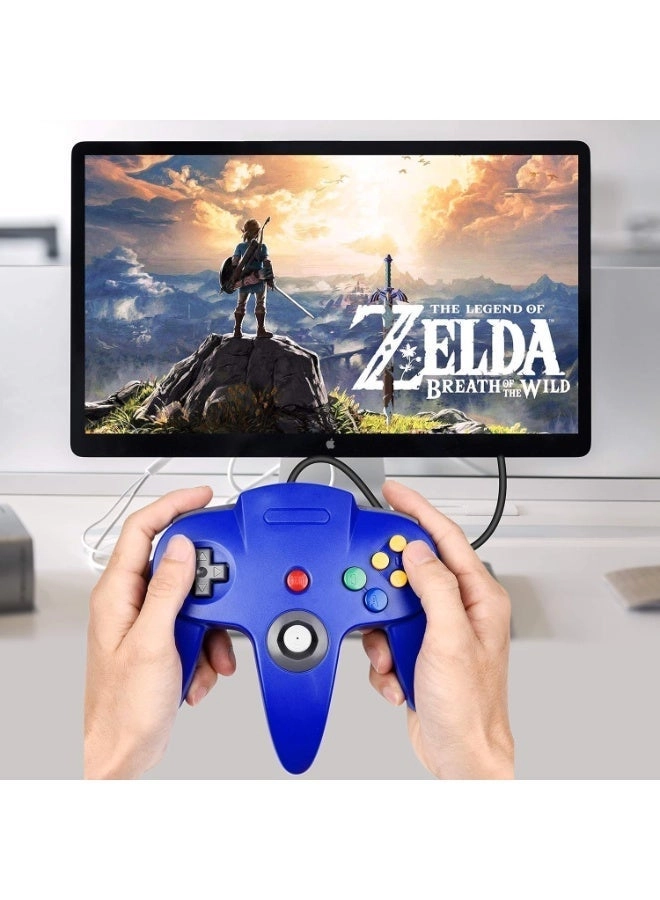Retro N64 Controller - BLUE/RED Windows PC Mac Raspberry Pi Pack