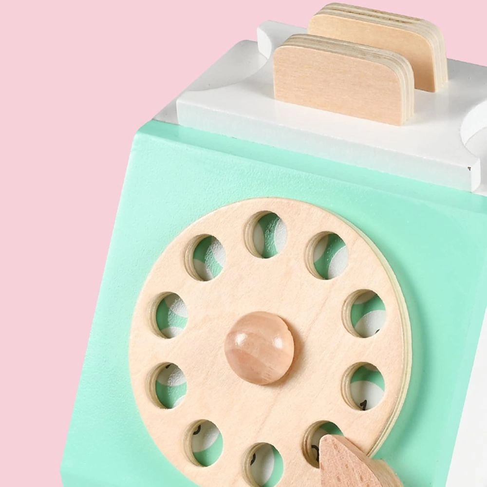 Interactive Retro Wooden Telephone - 3 +