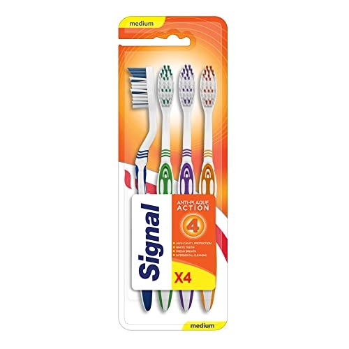 Anti-Plaque Action Toothbrush - Medium 4-Piece Pack