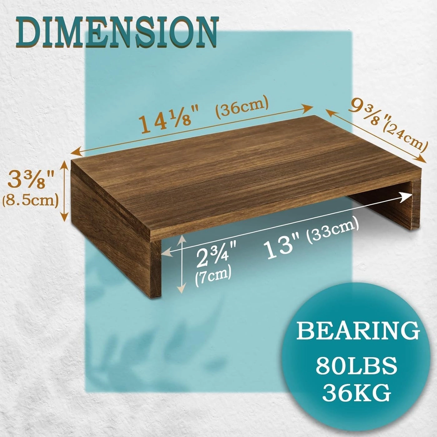 142 in Solid Wood Monitor Stand Riser