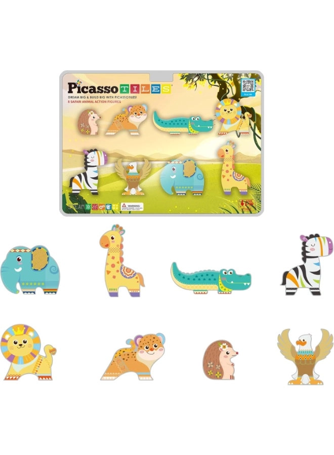 PicassoTiles Magnetic Blocks Safari Animal - 8pcs