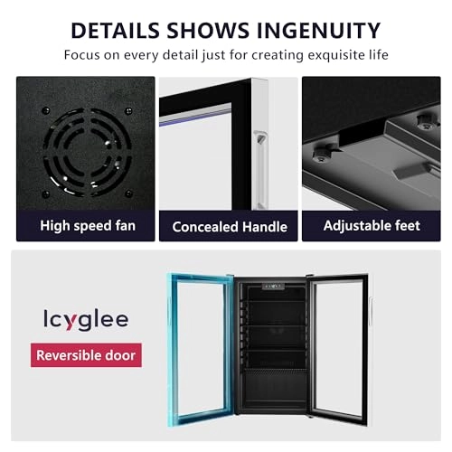 Beverage Cooler - Mini Glass Door Adjustable Shelves