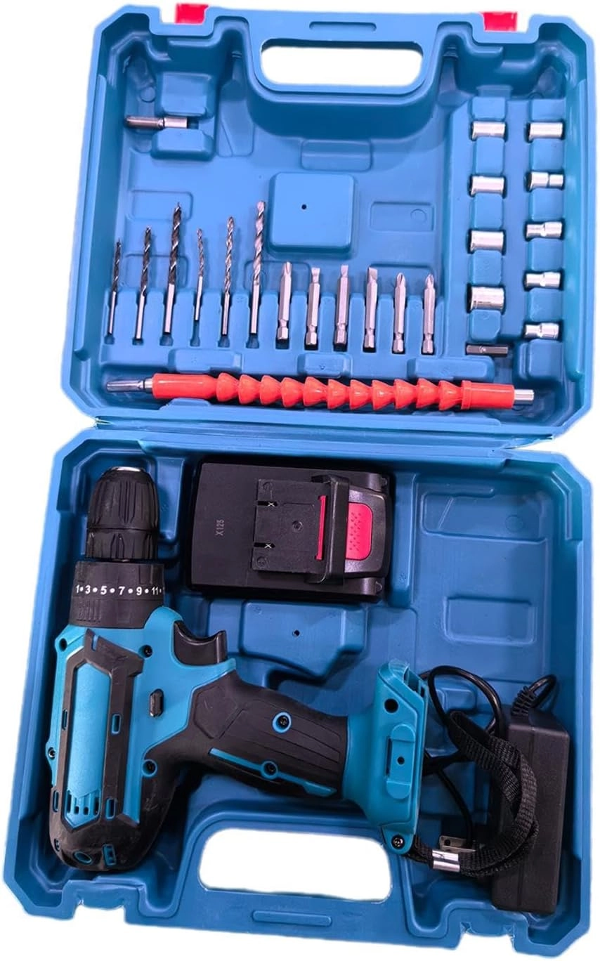 GLEVAR Cordless Power Drill Set - Compact Rechargeable