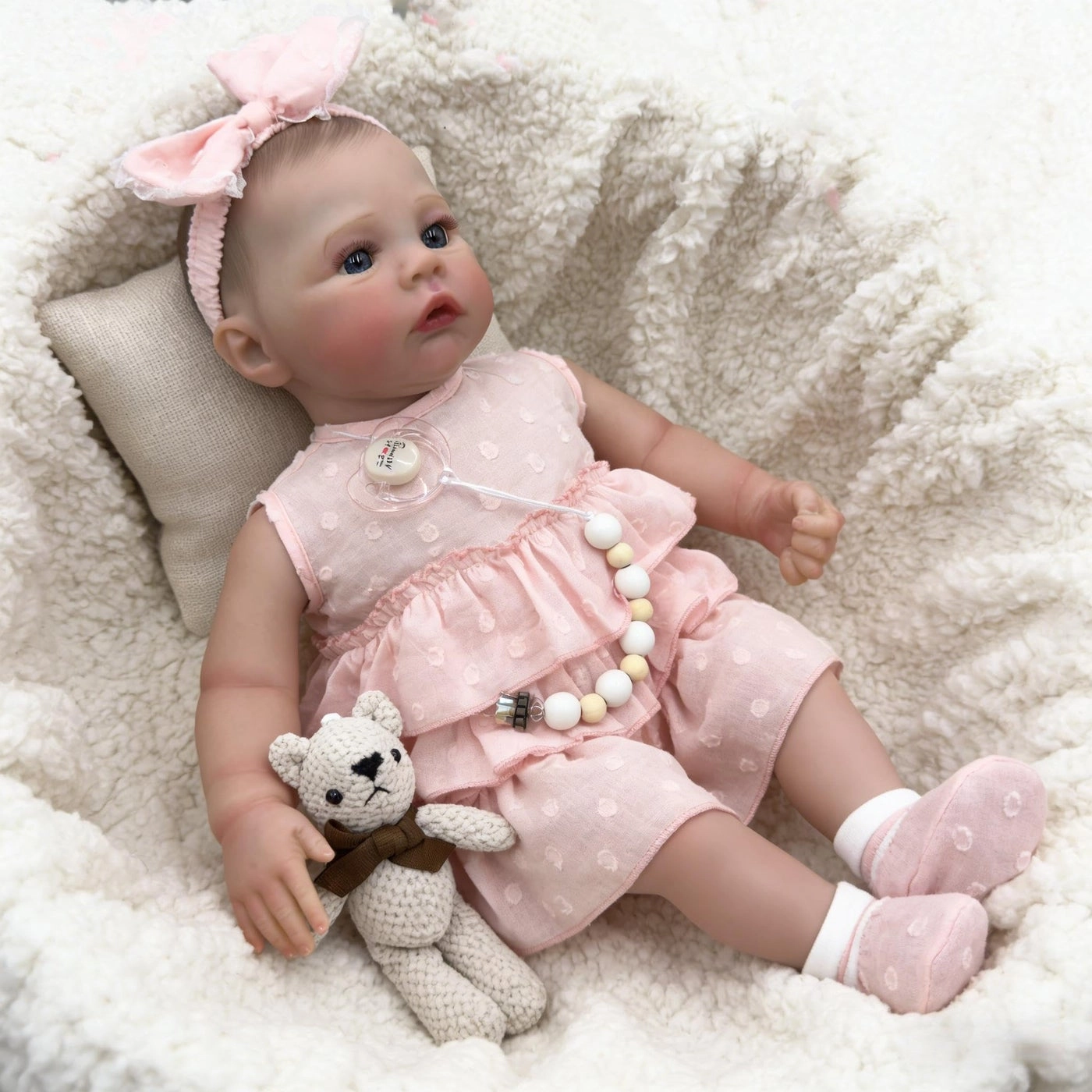 Meadow Reborn Baby Doll - 19 inches Vinyl Blue Eyes
