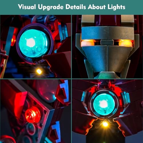 Light kit Compatible with 76327 Iron Man MK4 Bust - LED Standard Version