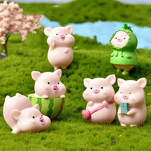 Cute Pig Ornaments - Resin Set