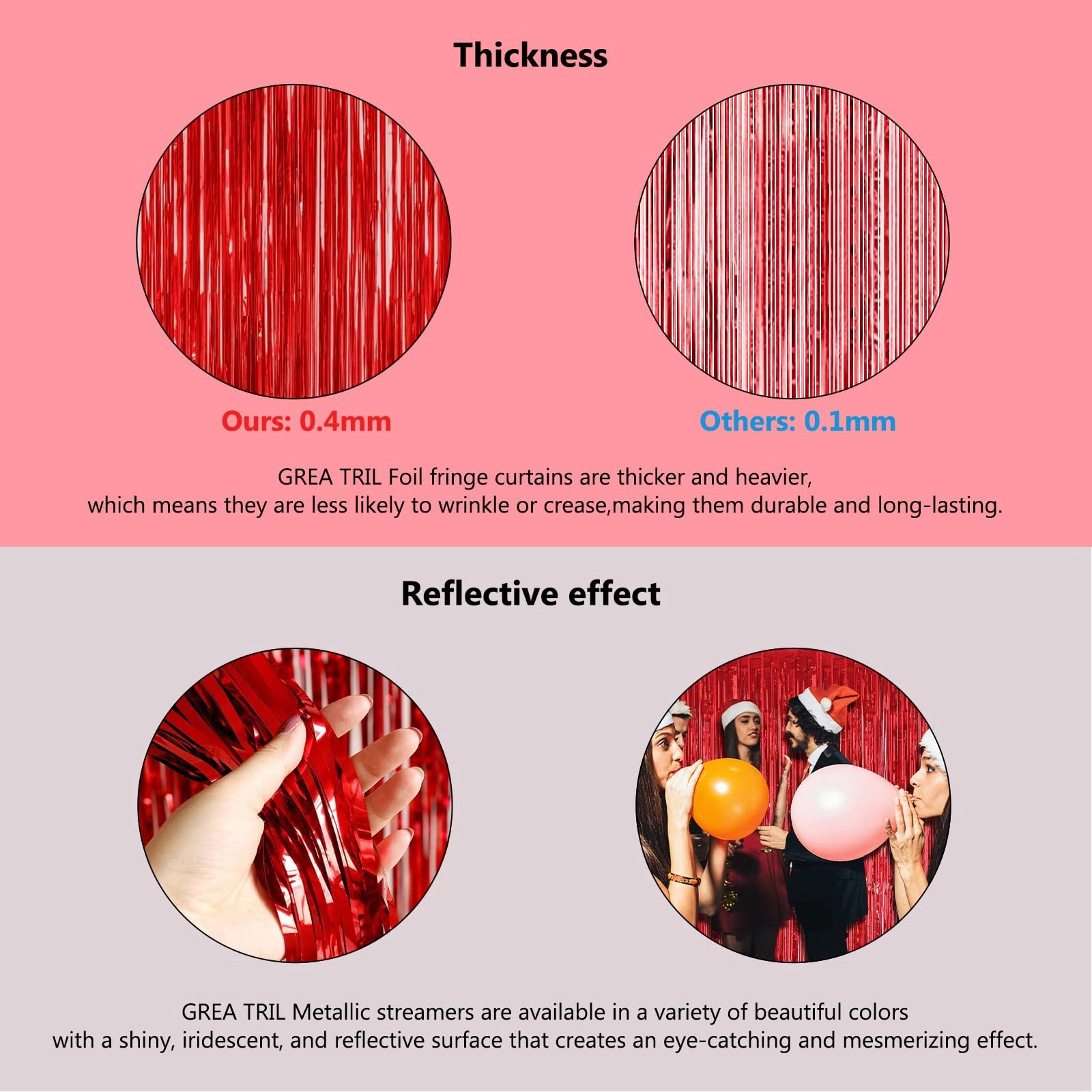 Tinsel Curtains - 2 Pack Christmas