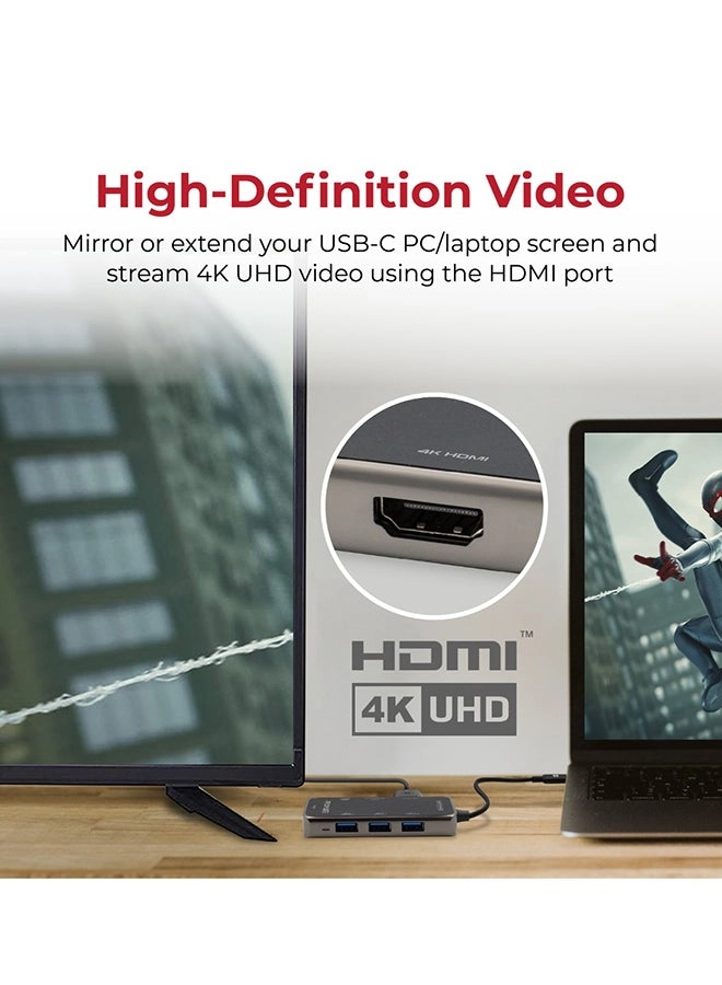 PrimeHub-Mini - 4K HDMI 100W Power Delivery 1000Mbps Ethernet