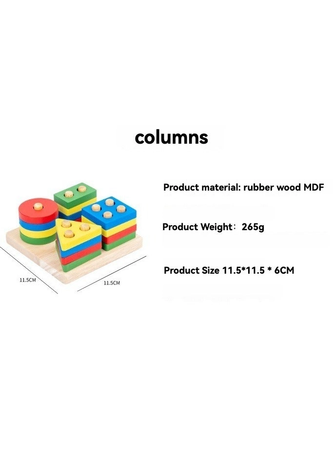 Wooden Montessori building blocks - 5 pcs