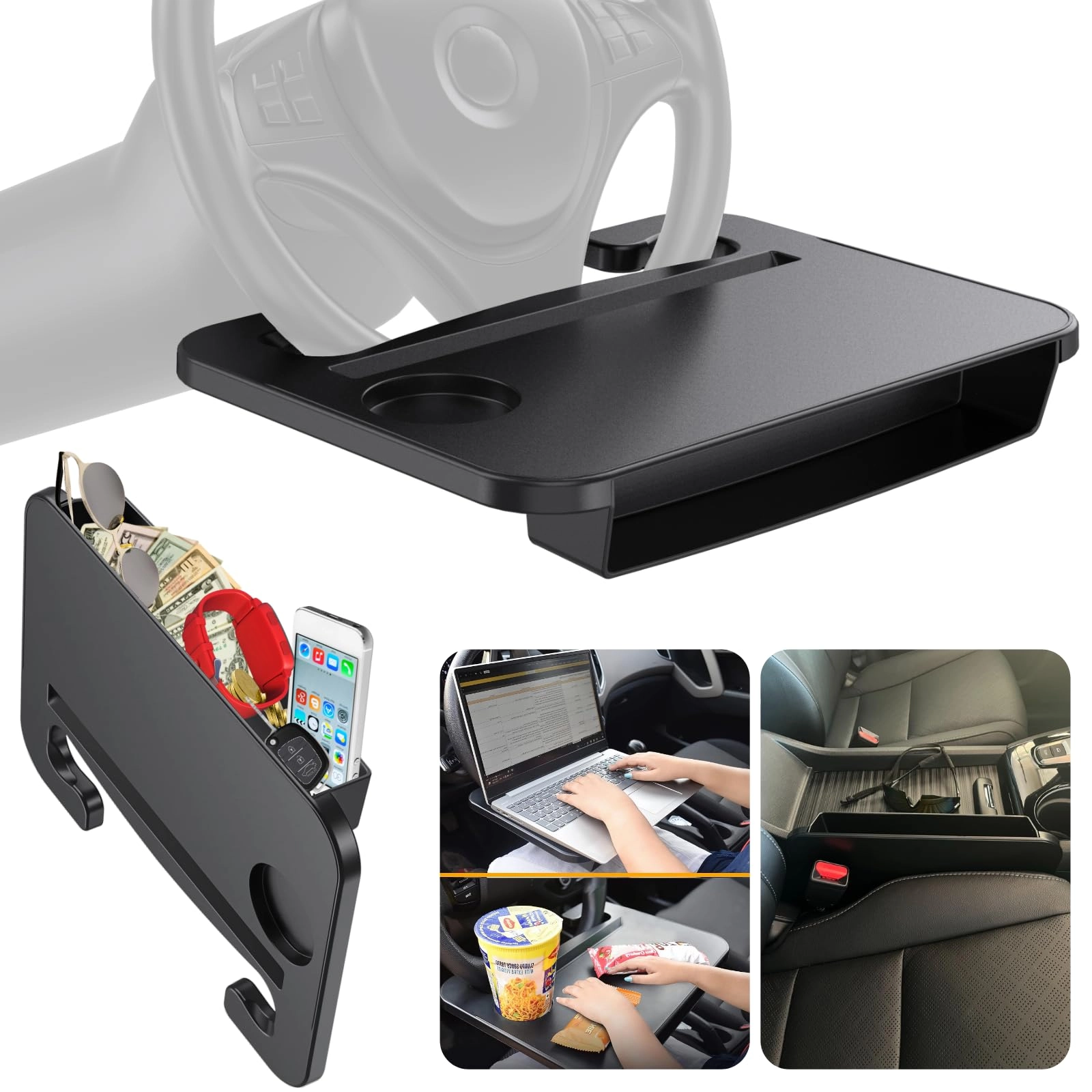 jsqautor Car Steering Wheel Tray