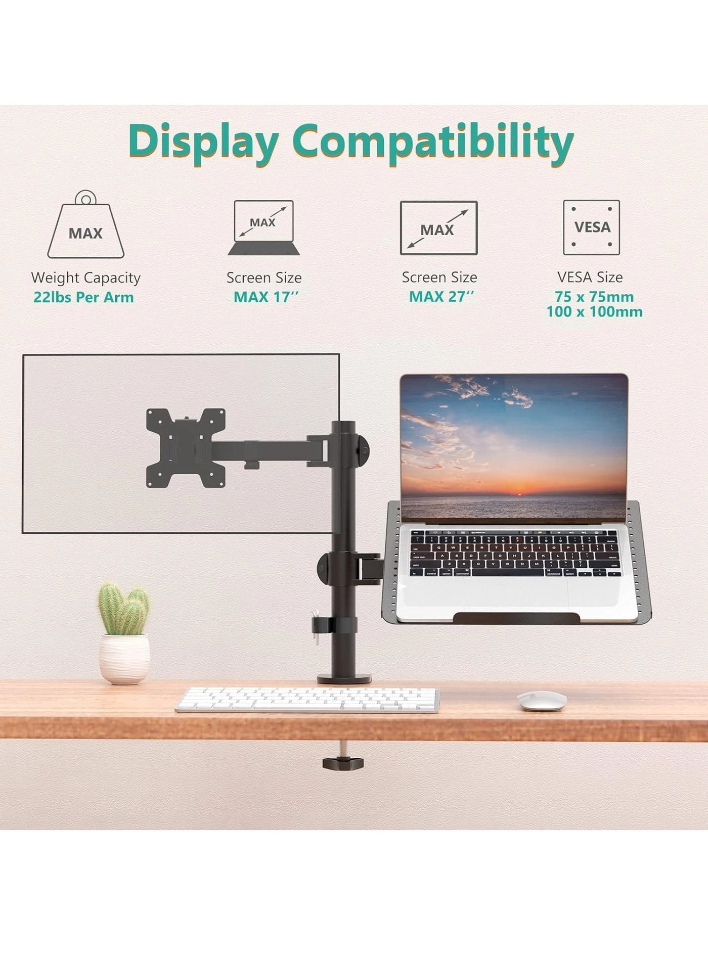 Laptop and Monitor Stand - up to 17 Inches up to 27 Inches
